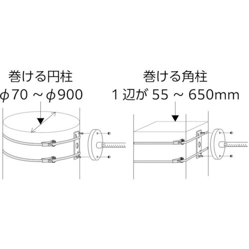 Komy 丸ミラー<円柱・角柱用金具付>600mm