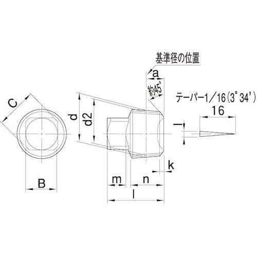 SUNCO SUS阪村プラグ(四角頭 R1/4−1