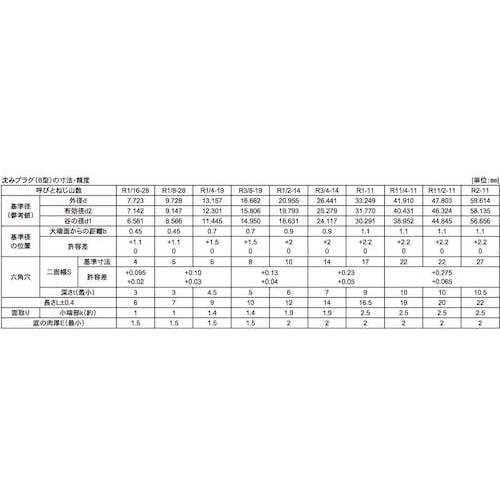 SUNCO BS テーパープラグ 沈み R1/8−