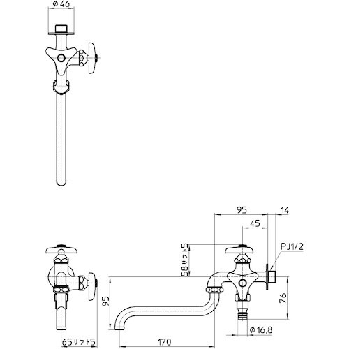 SANEI 散水用二口自在水栓
