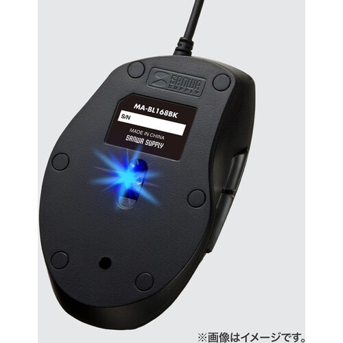 SANWA 静音有線ブルーLEDマウス(5ボタン)