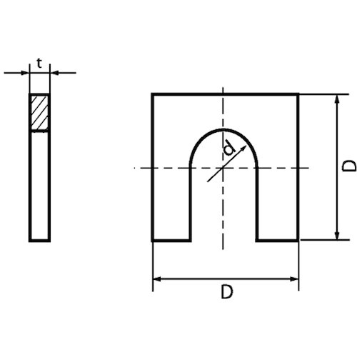 SUNCO ユニクロ U字(角ワッシャー (1/2
