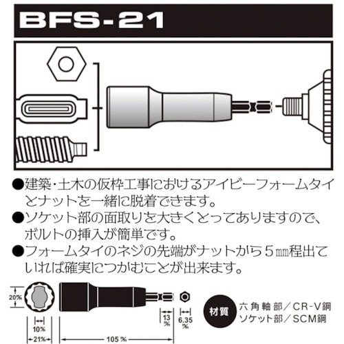 ベストツール BEST フォームタイソケット 21