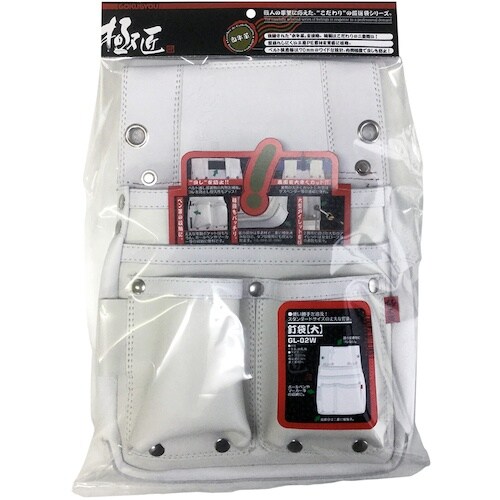 ベストツール 極匠 革製 釘袋(大)【白】