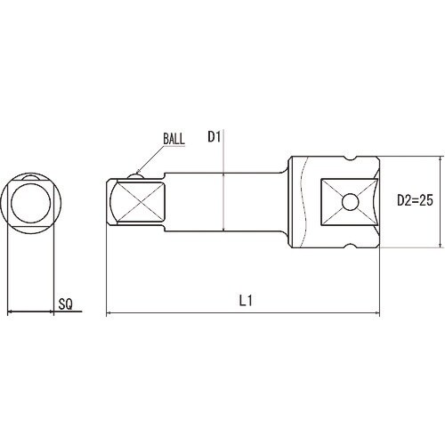 近江 差込四角12.7 アダプターソケット 先端四