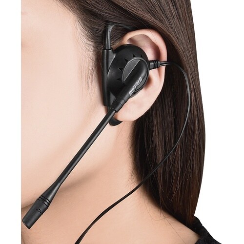 BUFFALO 片耳イヤフック式モノラルヘッドセッ