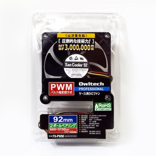 Owltech ケース用FAN 9cm角PWM付9
