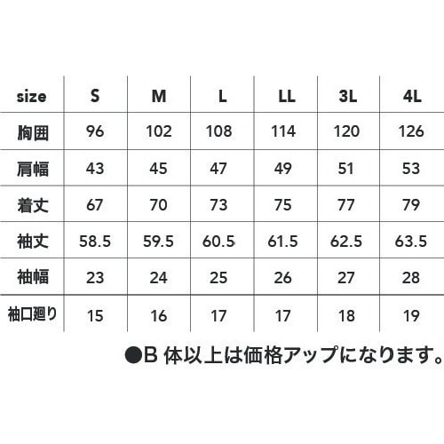 CHUSAN 長袖ラガーシャツコン4L