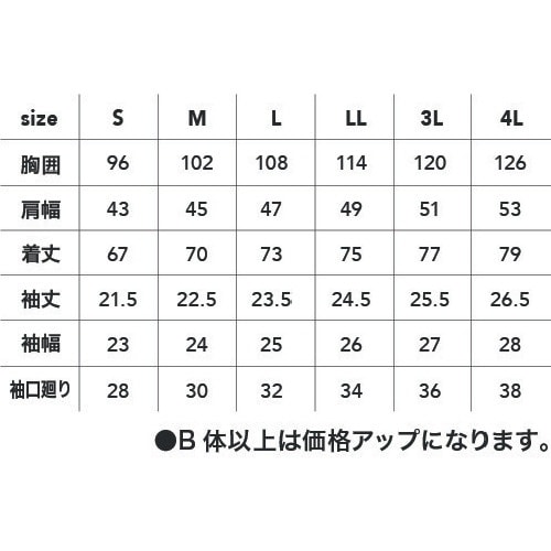 CHUSAN 半袖ラガーシャツクロ4L