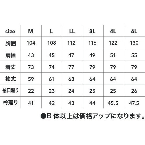 CHUSAN 長袖シャツアイボリー6L