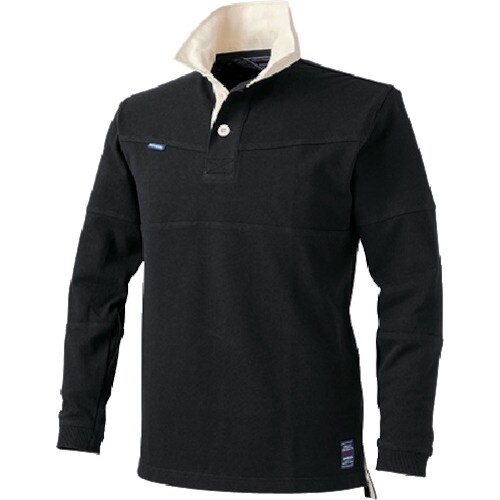 CHUSAN 長袖ラガーシャツクロ4L