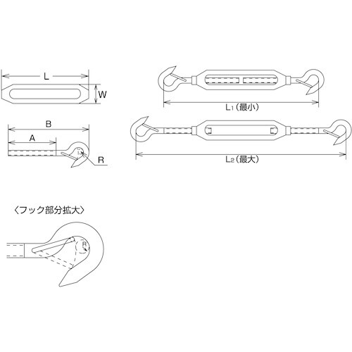 水本 ステンレス 枠式ターンバックル外れ止め付(フ