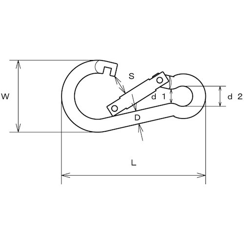 水本 アルミスナップフックBE型 シルバー 線径7