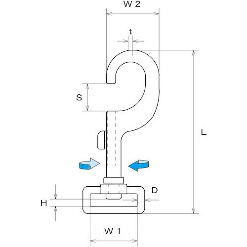 水本 ステンレス スイベルベルトナスカン 長さ90