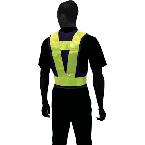 CHUSAN 反射安全ベストショート 紺×黄色 F