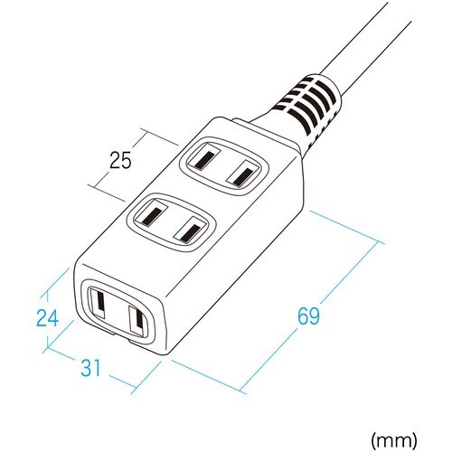 SANWA スリム電源延長コード