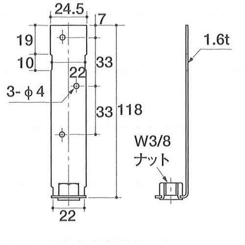 DAIDOHANT ナット付き吊足 (木下地) (
