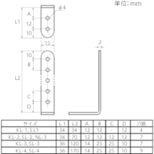 YAHATA 補助金具 黒 KL−4