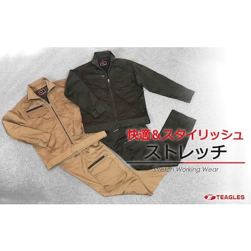 TEAGLES ストレッチカーゴパンツ カーキ 7