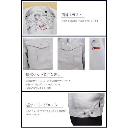 TEAGLES シャドーストライプブルゾン(背裏風