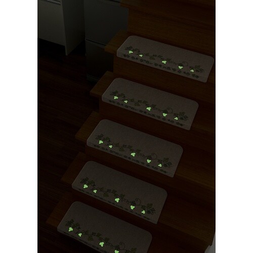 サンコー おくだけ吸着蓄光階段マット アイビー ラ