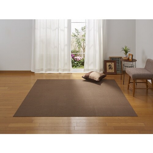 サンコー 撥水タイルマット 8枚入 ブラウン