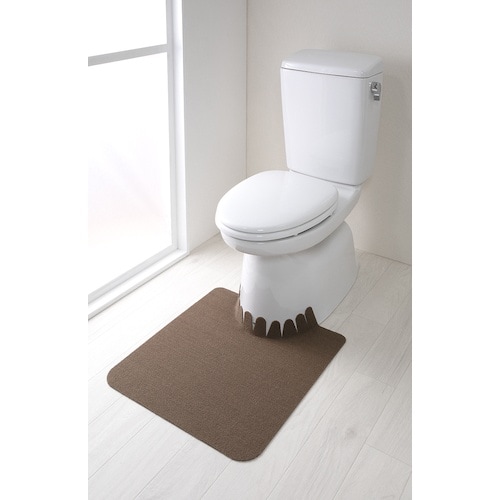 サンコー おくだけズレなーいトイレマット無地 ブラ