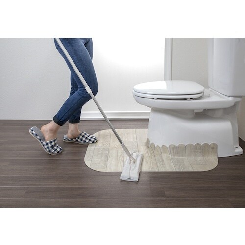 サンコー 拭けるフロアトイレマットウッドロング ホ