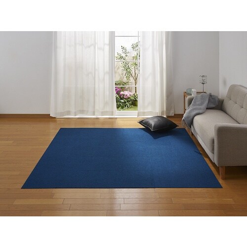 サンコー 撥水タイルマット 8枚入 ネイビーブルー