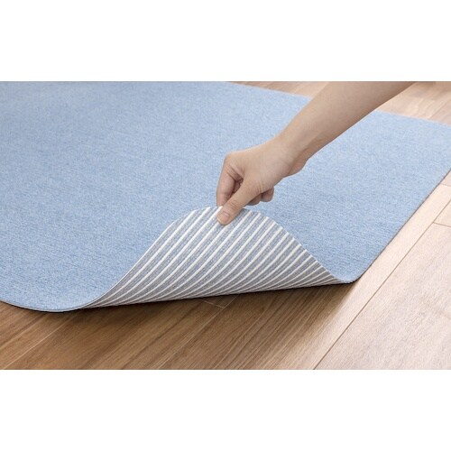 サンコー デスク足元マット メランジブルー