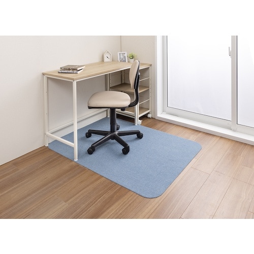 サンコー デスク足元マット メランジブルー