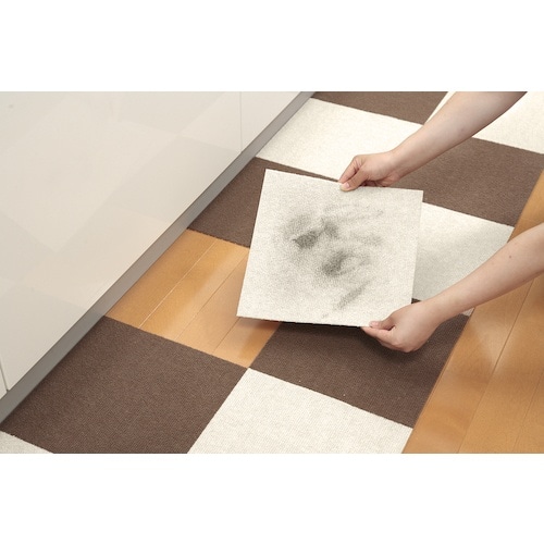 サンコー 撥水タイルマット 8枚入 アイボリー