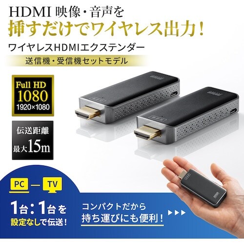 SANWA ワイヤレスHDMIエクステンダー