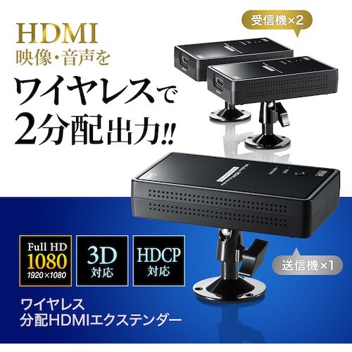 SANWA ワイヤレス分配HDMIエクステンダー(