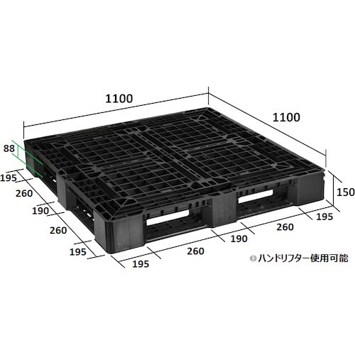NPC プラスチックパレットSLB−1111−2R
