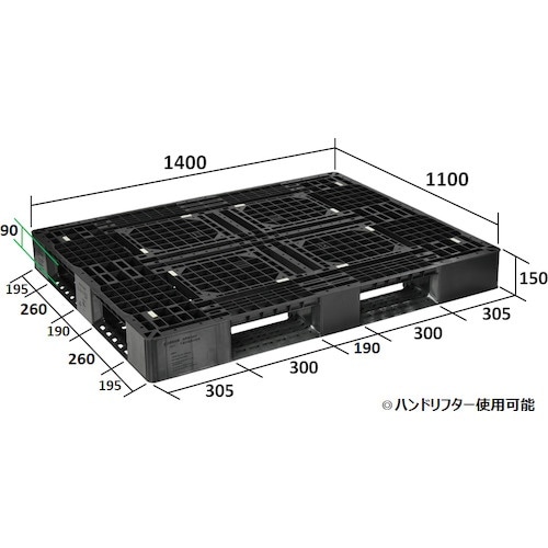 NPC プラスチックパレットLA−1411RR 片