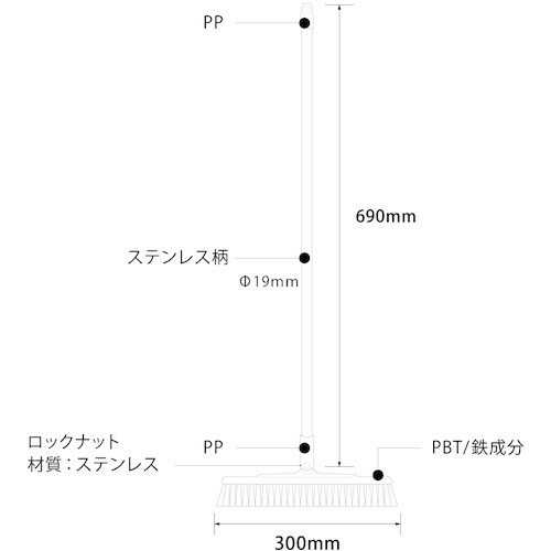 BURRTEC バーキンタほうきSUS短柄 ソフト