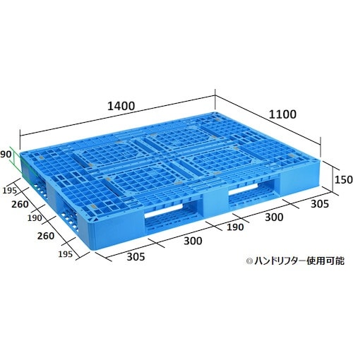 NPC プラスチックパレットLA−1411 片面四