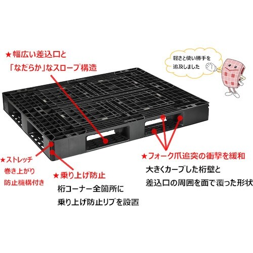 NPC プラスチックパレットSLB−1411 片面