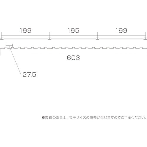 WAKI ギザギザ棚支柱 真鍮色 600mm