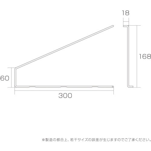 WAKI ギザギザ棚受 黒 3枚用