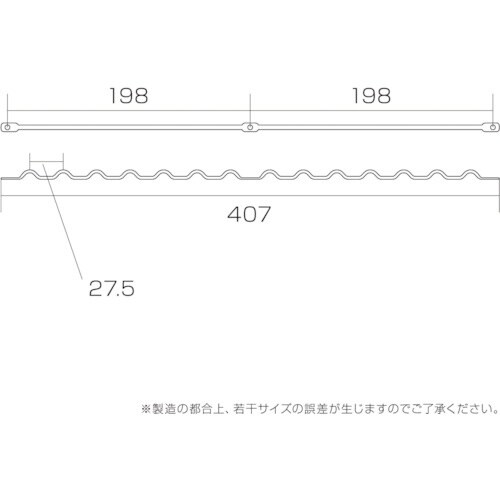 WAKI ギザギザ棚支柱 真鍮色 400mm