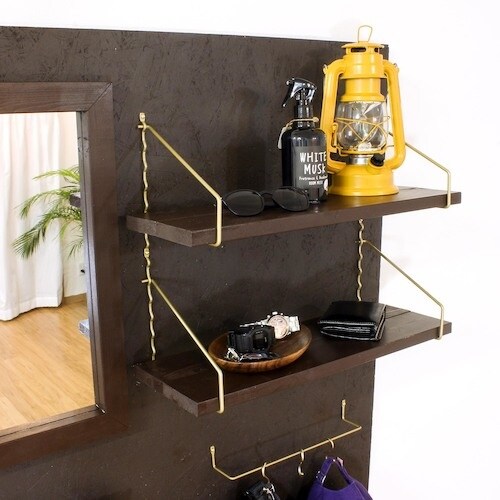 WAKI ギザギザ棚支柱 真鍮色 900mm