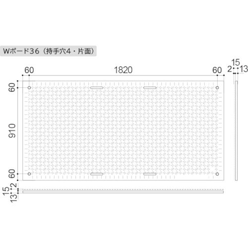 ウッドプラスチック 工事用敷板 Wボード 片面凸