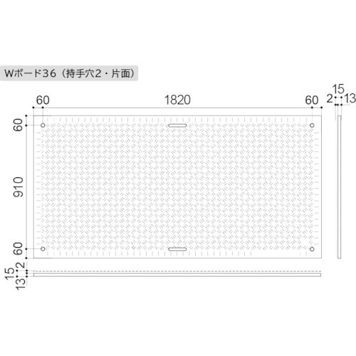 ウッドプラスチック 工事用敷板 Wボード 片面凸