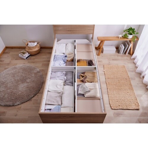 IRIS 292712 大容量収納ベッド宮付き ラ