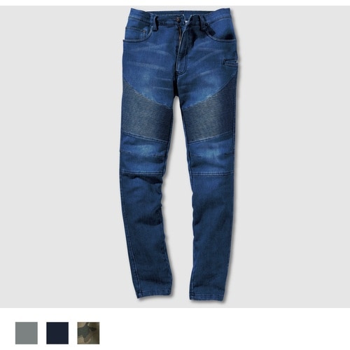 VILEA デニム蛇腹パンツ 6L インディゴ