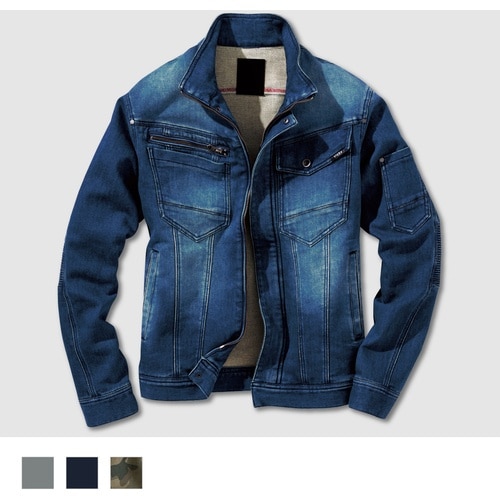 VILEA デニム蛇腹ジャケット 3L ミリタリー