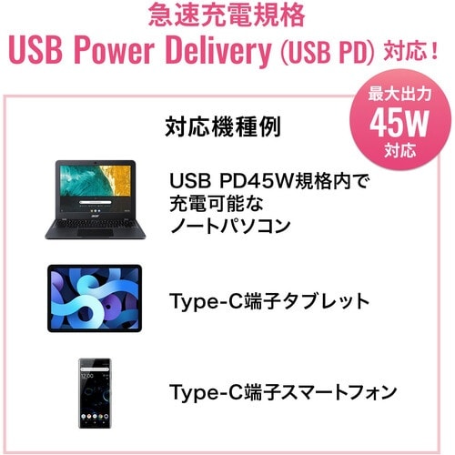 SANWA USB PD対応AC充電器(PD45W