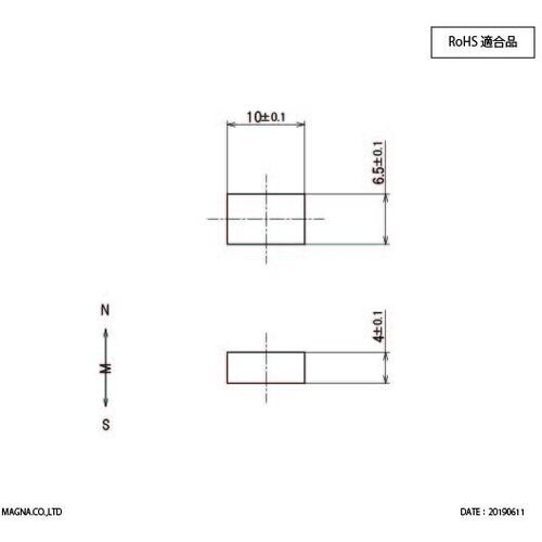 MAGNA サマリウムコバルト磁石 角型 10×6